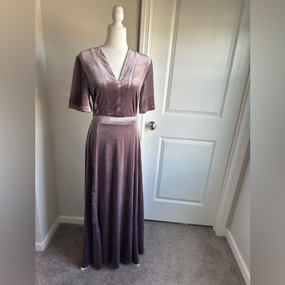 Roolee Octavia velvet dress in lavender